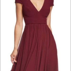 Dress the population chiffon fit and flare dress